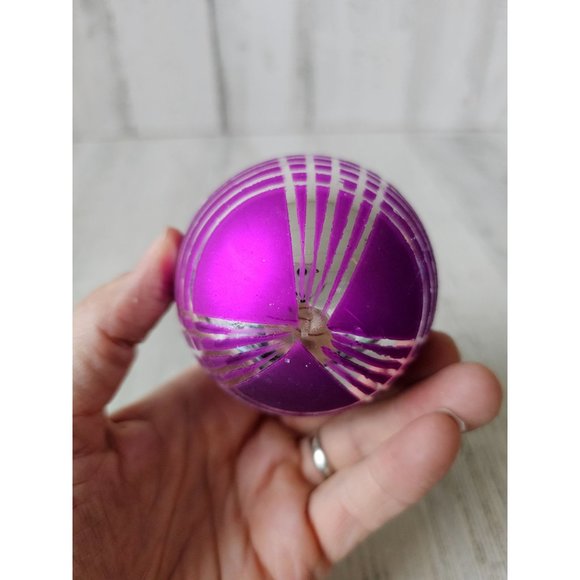 Radko shiny Brite purple leaf teardrop vintage ornament Xmas tree - Picture 7 of 9